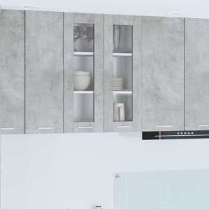 vidaXL Dulap suspendat cu ușă Riga Gri din beton 60 x 31 x 80 cm imagine