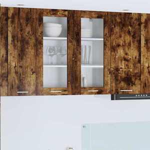 vidaXL Dulap suspendat cu ușă Riga Stejar fumuriu 80 x 31 x 80 cm imagine