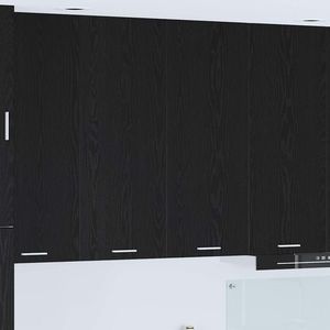 vidaXL Dulap suspendat cu ușă Riga Stejar Negru 80 x 31 x 100 cm imagine