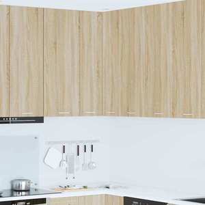 vidaXL Dulap suspendat Riga Stejar Sonoma și Alb 57 x 57 x 100 cm imagine