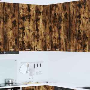 vidaXL Dulap suspendat Riga Stejar afumat și alb 57 x 57 x 100 cm imagine