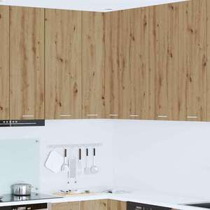 vidaXL Dulap suspendat Riga Stejar Artisan și Alb 57 x 57 x 100 cm imagine