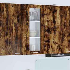 vidaXL Dulap suspendat cu ușă Riga Stejar fumuriu 40 x 31 x 100 cm imagine