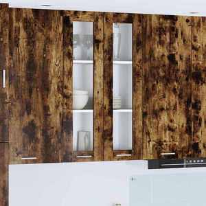 vidaXL Dulap suspendat cu ușă Riga Stejar fumuriu 60 x 31 x 100 cm imagine