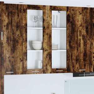 vidaXL Dulap suspendat cu ușă Riga Stejar fumuriu 80 x 31 x 100 cm imagine