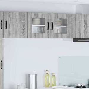 vidaXL Dulap suspendat de bucătărie cu raft Gri Sonoma 80 x 31 x 40 cm imagine