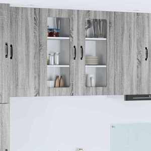 vidaXL Dulap suspendat de bucătărie 2 pcs Gri Sonoma 40 x 31 x 80 cm imagine