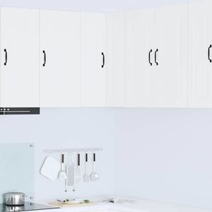 vidaXL Dulap suspendat de bucătărie Alb 57 x 57 x 80 cm Lemn compozit imagine