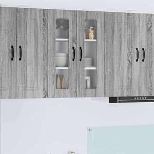 vidaXL Dulap suspendat de bucătărie cu raft Gri Sonoma 60 x 31 x 80 cm imagine