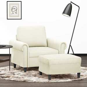 vidaXL Fotoliu canapea, crem, catifea imagine