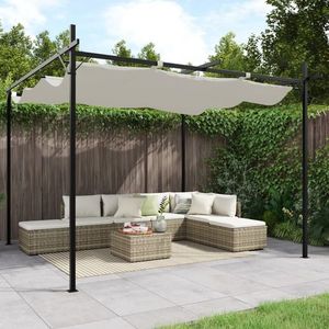 vidaXL Pergola cu acoperiș retractabil, crem, 295x292x230 cm imagine