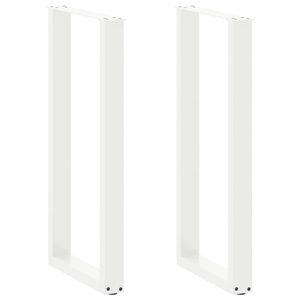 vidaXL Picioare de masă de bar în formă de U, 2 buc., alb, 50x(100-101) cm, oțel imagine