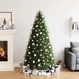 vidaXL Set globuri de Crăciun 111 buc., alb și gri, polistiren imagine