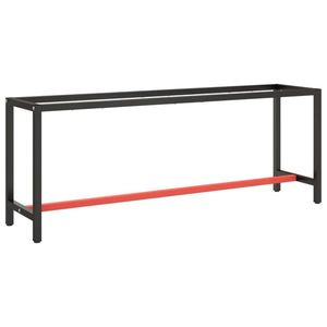 vidaXL Cadru banc de lucru, negru mat/roșu mat, 210x50x79 cm, metal imagine