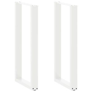 vidaXL Picioare de masă de bar în formă de U, 2 buc., alb, 40 x (100-101) cm, oțel imagine