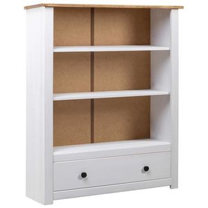 vidaXL Bibliotecă, alb, 80x35x110 cm, lemn masiv de pin, gama Panama imagine