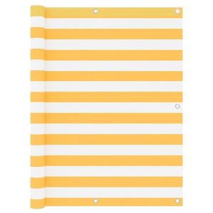 vidaXL Paravan de balcon, alb și galben, 120 x 300 cm, țesătură oxford imagine