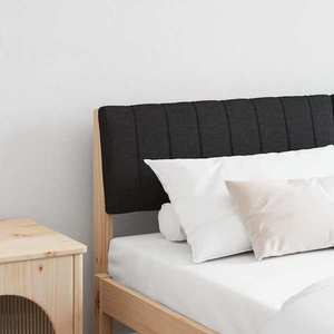 vidaXL Tăblie tapițată Negru 150 cm Lemn de pin masiv imagine