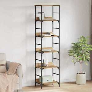 vidaXL Raft pentru cărți Stejar Artizanal 50 x 33 x 188, 5 cm imagine