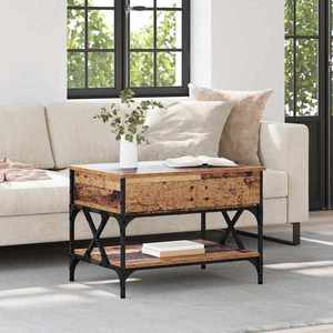 vidaXL Masă de cafea Lemn Vechi 70x50x50cm Lemn compozit imagine