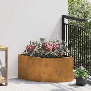 vidaXL Ghiveci de colț Ruginit 60 x 60 x 35 cm imagine