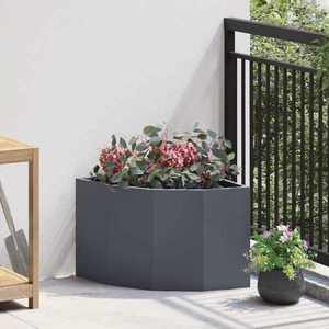vidaXL Ghiveci de colț Antracit 45 x 45 x 35 cm Oțel imagine
