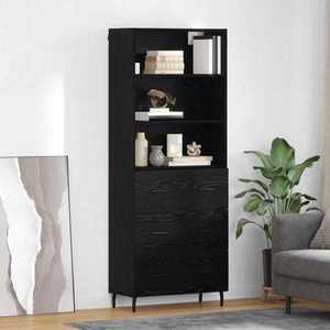 vidaXL Bufet cu sertar Stejar Negru 69, 5 x 34 x 180 cm imagine