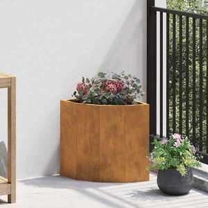 vidaXL Ghiveci de colț Ruginit 30 x 30 x 35 cm imagine