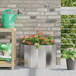 vidaXL Jardinieră Argintiu 60 x 30 x 35 cm Oţel inoxidabil imagine