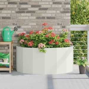 vidaXL Jardinieră Alb 120 x 60 x 50 cm Oțel imagine