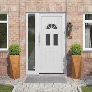 vidaXL Jardinieră 2 pcs Ruginit 30 x 30 x 75 cm imagine