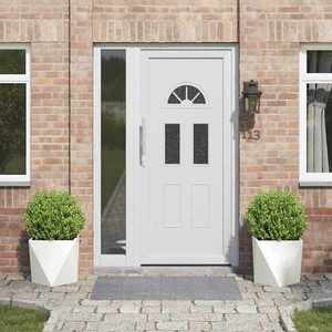 vidaXL Jardinieră 2 pcs Alb 40 x 40 x 40 cm Oțel imagine