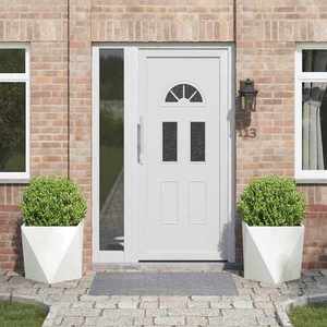 vidaXL Jardinieră 2 pcs Alb 50 x 50 x 50 cm Oțel imagine