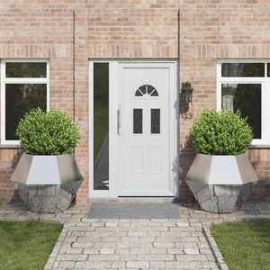 vidaXL Jardinieră 2 pcs Argintiu 100 x 100 x 80 cm Oțel Galvanizat imagine