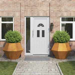 vidaXL Jardinieră 2 pcs Ruginit 100 x 100 x 80 cm imagine