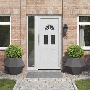 vidaXL Jardinieră 2 pcs Negru 75 x 75 x 60 cm Oțel imagine