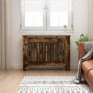 vidaXL Capac pentru radiator Stejar fumuriu 112 x 19 x 81, 5 cm imagine