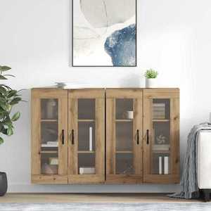 vidaXL Dulapuri de perete 2 pcs Stejar Artizanal 69, 5 x 34 x 90 cm imagine