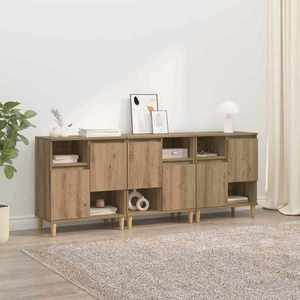 vidaXL Bufeturi 3 pcs Stejar Artizanal 60 x 35 x 70 cm Lemn compozit imagine