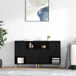 vidaXL Bufeturi 2 pcs Stejar Negru 60 x 35 x 70 cm Lemn compozit imagine