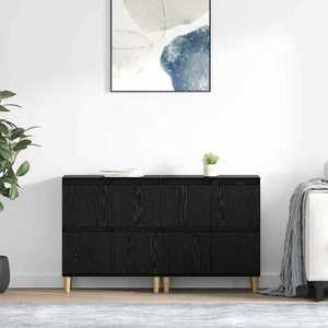 vidaXL Bufeturi 2 pcs Stejar Negru 60 x 35 x 70 cm Lemn compozit imagine