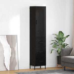 vidaXL Bufet cu sertar Stejar Negru 34, 5 x 34 x 180 cm Lemn compozit imagine