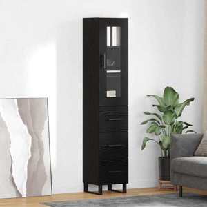 vidaXL Bufet cu sertar Stejar Negru 69, 5 x 34 x 180 cm Lemn compozit imagine