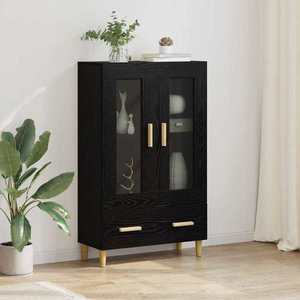 vidaXL Bufet cu sertar Stejar Negru 70 x 31 x 115 cm Lemn compozit imagine