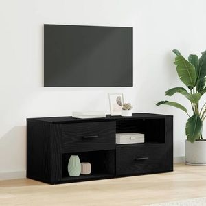 vidaXL Cabinet TV Stejar Negru 100 x 35 x 40 cm Lemn compozit imagine