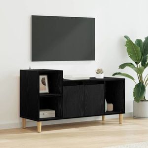 vidaXL Cabinet TV Stejar Negru 100 x 35 x 55 cm Lemn compozit imagine