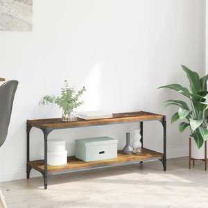 vidaXL Cabinet TV Lemn Vechi 100x33x41cm Lemn Ingineresc și Fier imagine