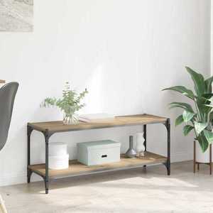 vidaXL Cabinet TV Stejar Artizanal 100x33x41cm Lemn Ingineresc și Fier imagine