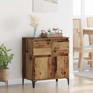 vidaXL Bufet Lemn Vechi 60 x 35 x 70 cm Lemn Ingineresc și Fier imagine
