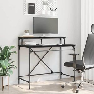 vidaXL Birou Stejar Negru 100 x 50 x 90 cm Lemn compozit imagine